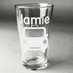 Transportation Pint Glass - Engraved (Single) (Personalized)
