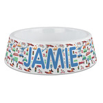 Transportation Plastic Dog Bowl - Large (Personalized)