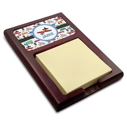 Transportation Red Mahogany Sticky Note Holder (Personalized)