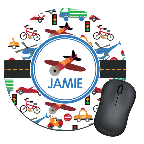 Custom Transportation Round Mouse Pad (Personalized)