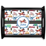 Transportation Black Wooden Tray - Large (Personalized)