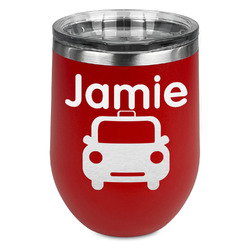 Transportation Stemless Stainless Steel Wine Tumbler - Red - Single Sided (Personalized)
