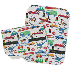 Transportation Burp Cloths - Fleece - Set of 2 w/ Name or Text