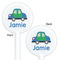 Transportation White Plastic 5.5" Stir Stick - Double Sided - Round - Front & Back