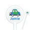 Transportation White Plastic 5.5" Stir Stick - Round - Closeup