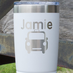 Transportation 20 oz Stainless Steel Tumbler - White - Double Sided (Personalized)