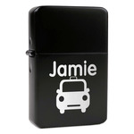 Transportation Windproof Lighter - Black - Double Sided & Lid Engraved (Personalized)