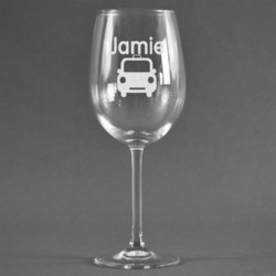 Transportation Wine Glass (Single) (Personalized)