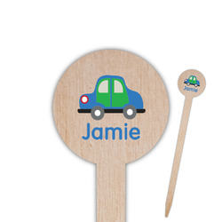 Transportation 6" Round Wooden Food Picks - Double Sided (Personalized)