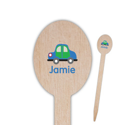 Transportation Oval Wooden Food Picks - Double Sided (Personalized)