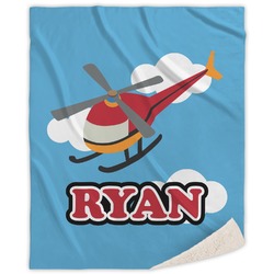 Helicopter Sherpa Throw Blanket - 50"x60" (Personalized)