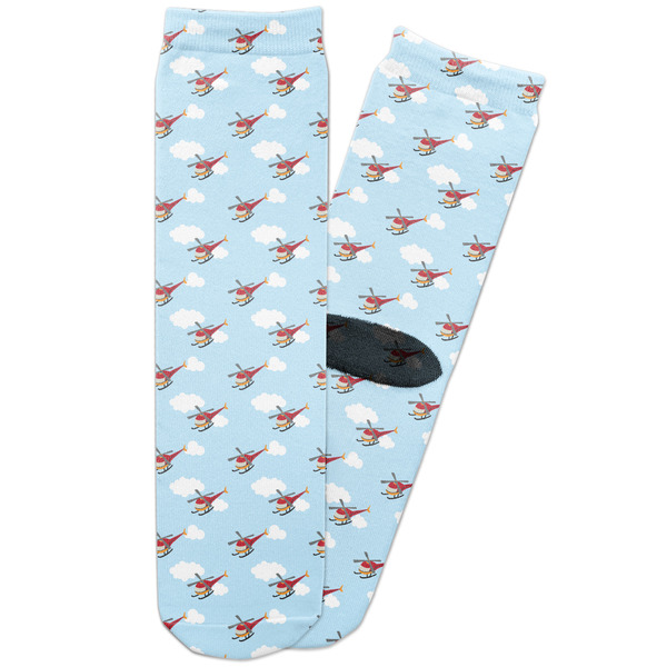 Custom Helicopter Adult Crew Socks