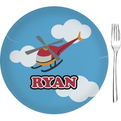 Helicopter Glass Appetizer / Dessert Plate 8" (Personalized)