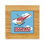 Helicopter Bamboo Trivet with Ceramic Tile Insert (Personalized)