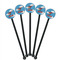 Helicopter Black Plastic 5.5" Stir Stick - Round - Fan View