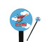 Helicopter Black Plastic 7" Stir Stick - Round - Closeup