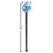 Helicopter Black Plastic 7" Stir Stick - Round - Dimensions