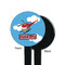 Helicopter Black Plastic 7" Stir Stick - Single Sided - Round - Front & Back