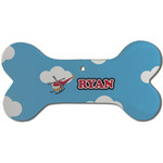 Helicopter Ceramic Dog Ornament - Front w/ Name or Text