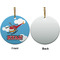 Helicopter Ceramic Flat Ornament - Circle Front & Back (APPROVAL)