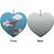 Helicopter Ceramic Flat Ornament - Heart Front & Back (APPROVAL)