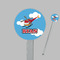 Helicopter Clear Plastic 7" Stir Stick - Round - Closeup