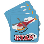 Helicopter Cork Coaster - Set of 4 w/ Name or Text