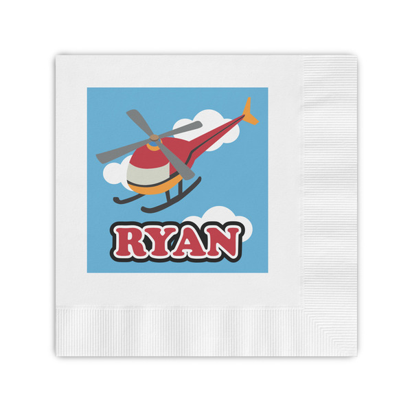 Custom Helicopter Coined Cocktail Napkins (Personalized)