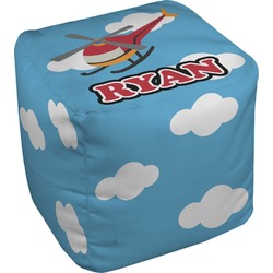 Helicopter Cube Pouf Ottoman - 18" (Personalized)