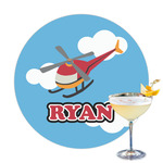 Helicopter Printed Drink Topper (Personalized)