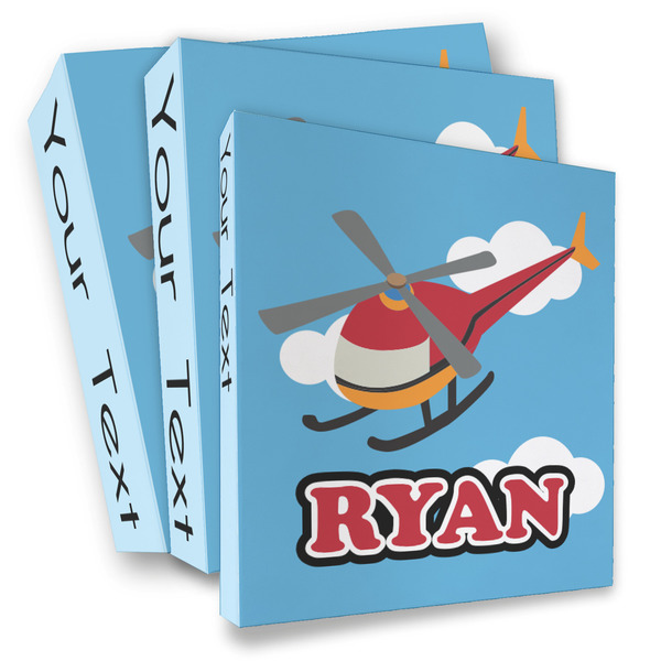 Custom Helicopter 3 Ring Binder - Full Wrap (Personalized)