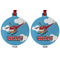 Helicopter Metal Ball Ornament - Front and Back