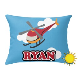 Helicopter Outdoor Throw Pillow (Rectangular) (Personalized)