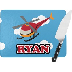Helicopter Rectangular Glass Cutting Board (Personalized)