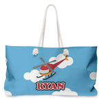 Helicopter Large Tote Bag with Rope Handles (Personalized)