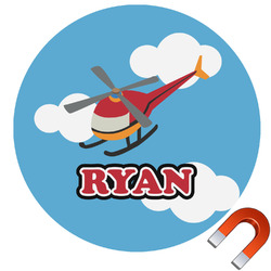 Helicopter Round Car Magnet - 10" (Personalized)