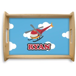 Helicopter Natural Wooden Tray - Small (Personalized)