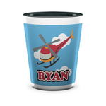 Helicopter Ceramic Shot Glass - 1.5 oz - Two Tone - Single (Personalized)