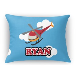Helicopter Rectangular Throw Pillow Case - 12"x18" (Personalized)