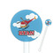 Helicopter White Plastic 5.5" Stir Stick - Round - Closeup