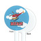 Helicopter White Plastic 5.5" Stir Stick - Single Sided - Round - Front & Back