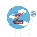 Helicopter Round Plastic Food Picks (Personalized)