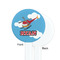 Helicopter White Plastic 7" Stir Stick - Single Sided - Round - Front & Back