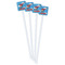 Helicopter White Plastic Stir Stick - Double Sided - Square - Front