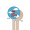 Helicopter Wooden 6" Stir Stick - Round - Single Sided - Front & Back