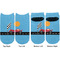 Race Car Adult Ankle Socks - Double Pair - Front and Back - Apvl