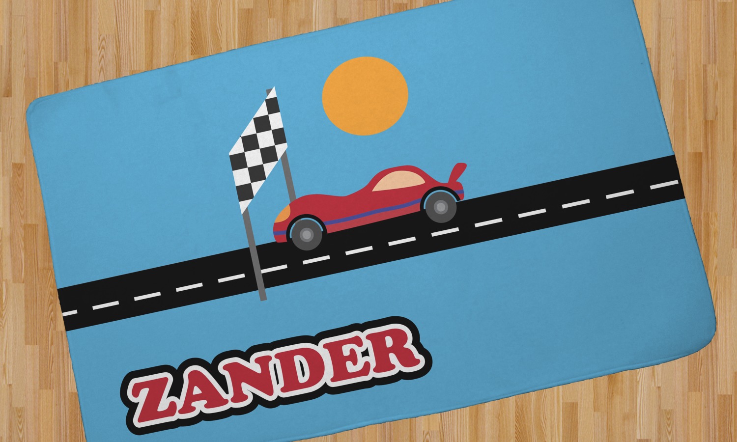 Race Car Area Rug (Personalized) - YouCustomizeIt