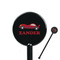 Race Car Black Plastic 5.5" Stir Stick - Round - Closeup