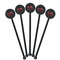 Race Car Black Plastic 5.5" Stir Stick - Round - Fan View