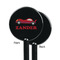 Race Car Black Plastic 5.5" Stir Stick - Single Sided - Round - Front & Back